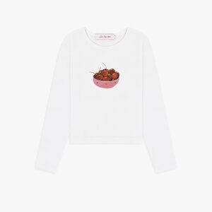 White Cherry Print Shirt by LISA SAYS GAH